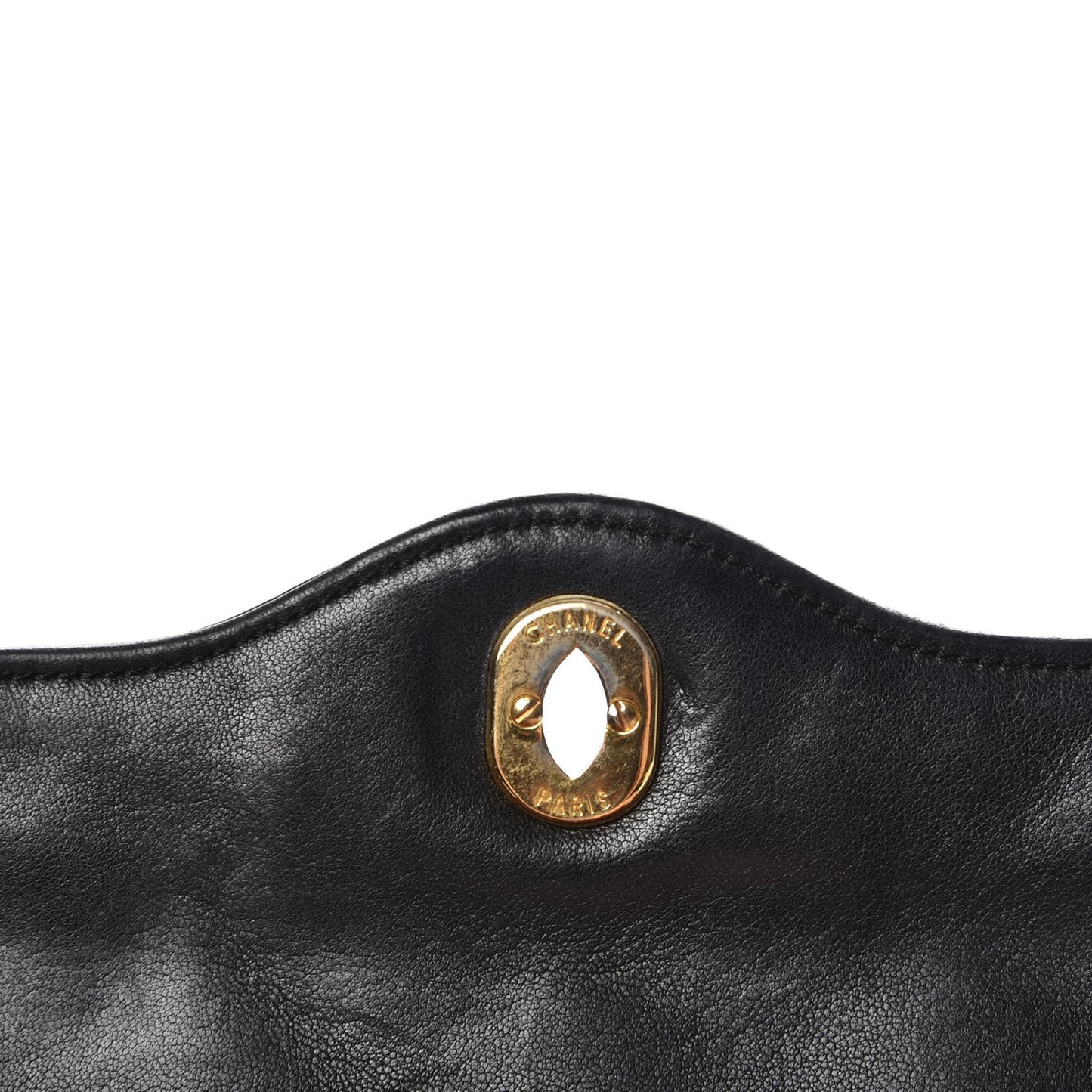 Lambskin Medium Double Flap Black
