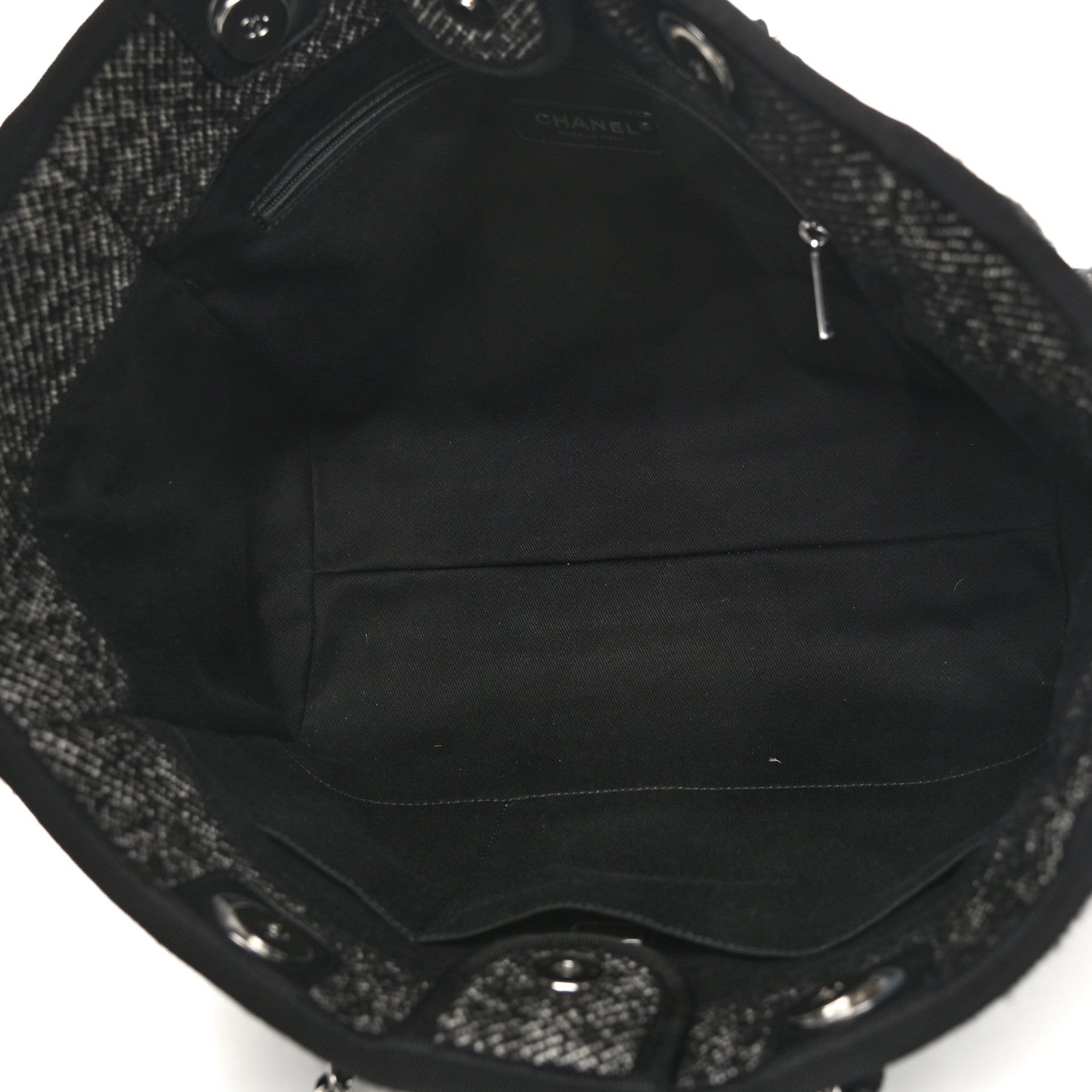 Chanel Mixed Fibers Calfskin Small Deauville Tote Black 4 of 10