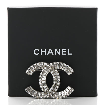 Chanel Baguette Crystal CC Brooch Silver 5 of 5