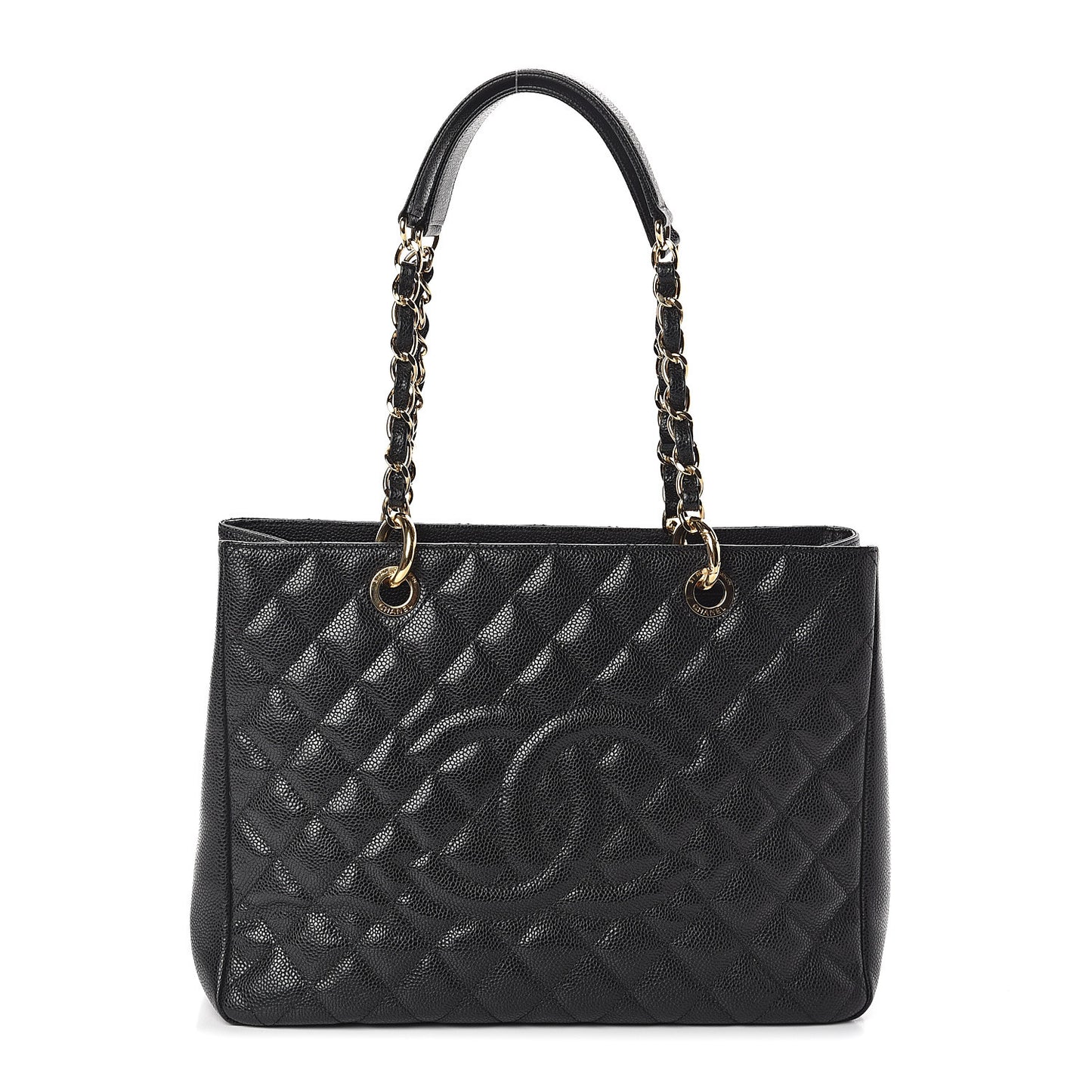 Caviar Quilted Grand Shopping Tote GST Black