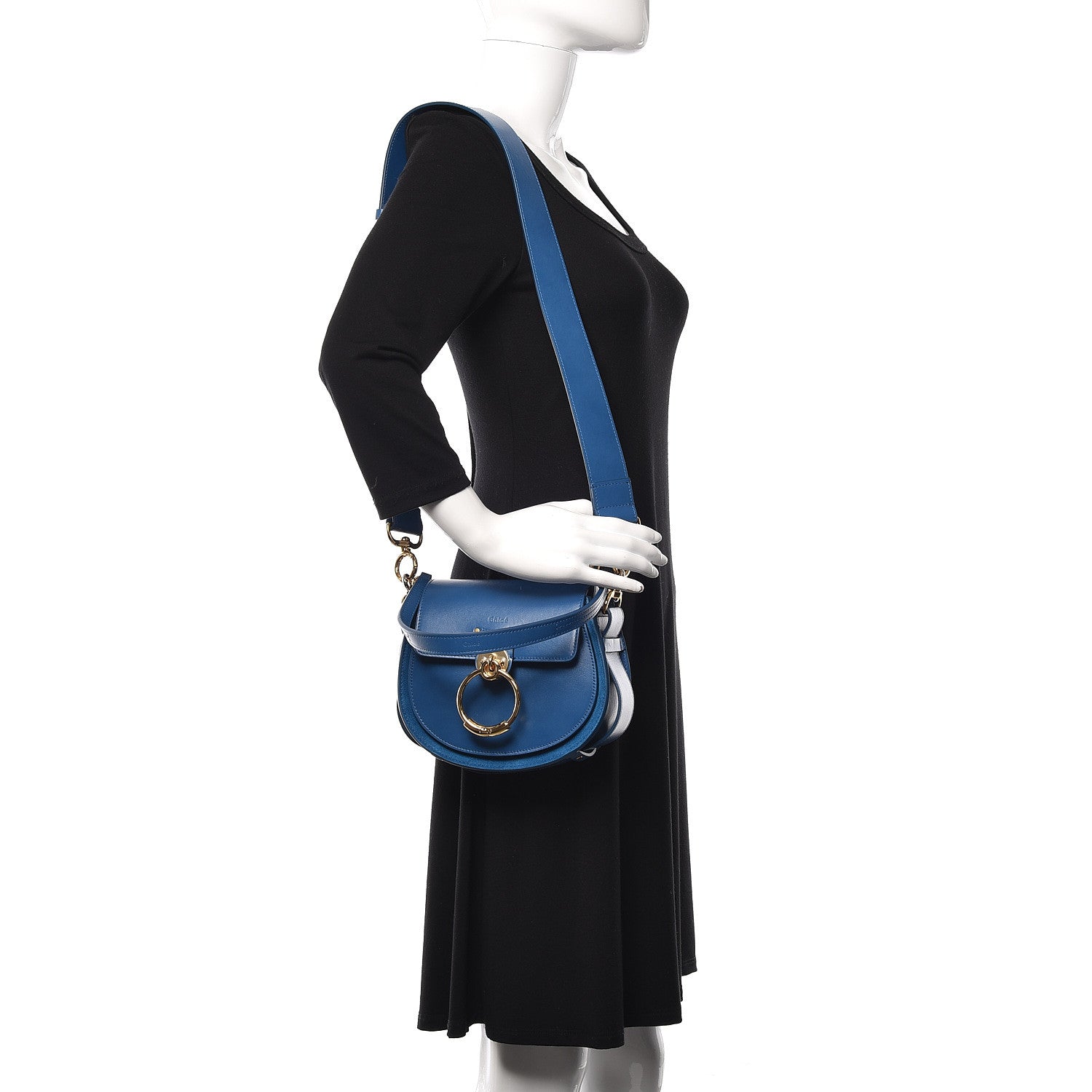 Chloe Calfskin Small Tess Bag Smoky Blue 3 of 15