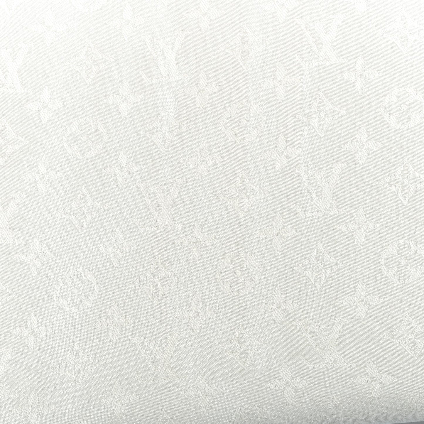 Wool Silk Monogram Shawl White