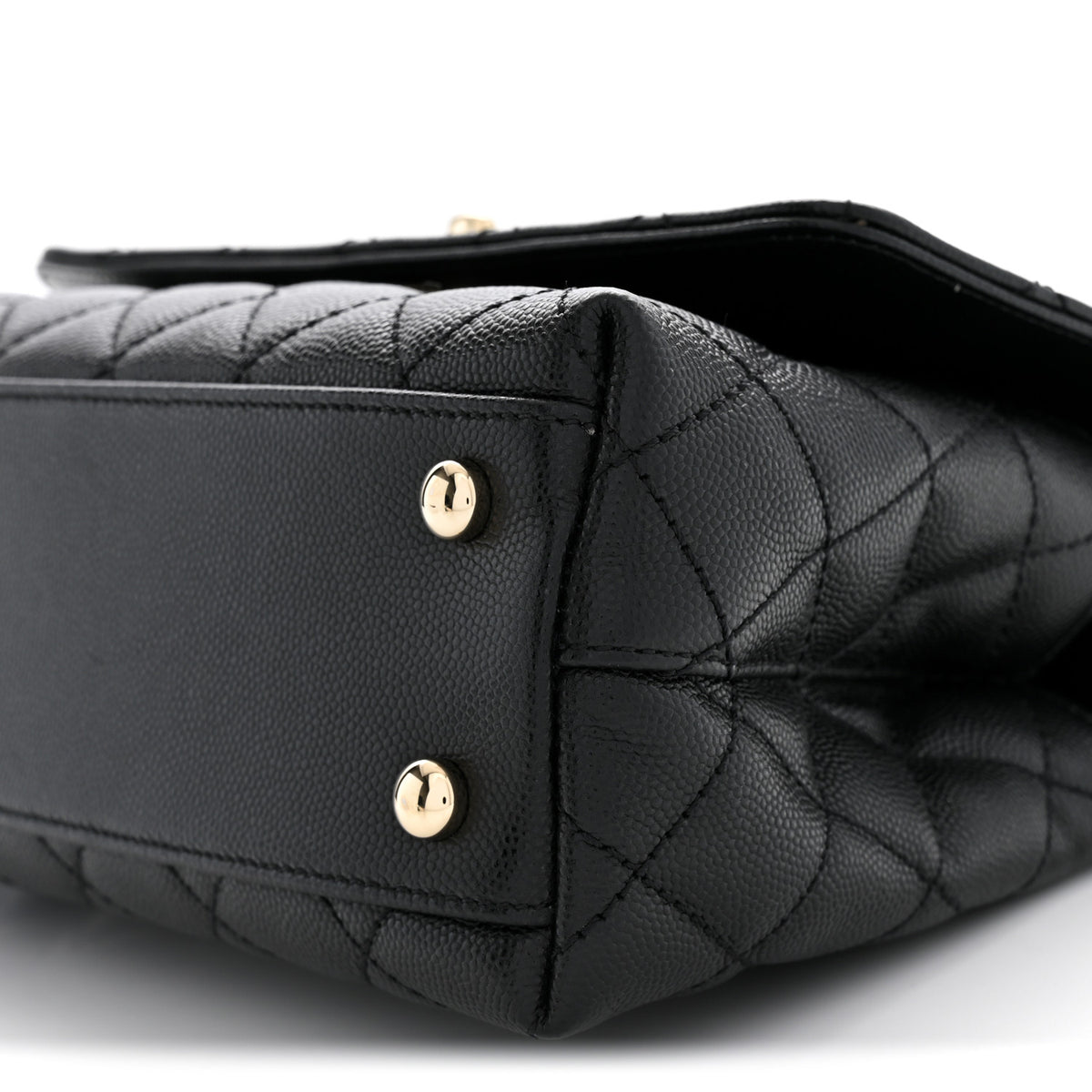 Caviar Quilted Mini Coco Handle Flap Black