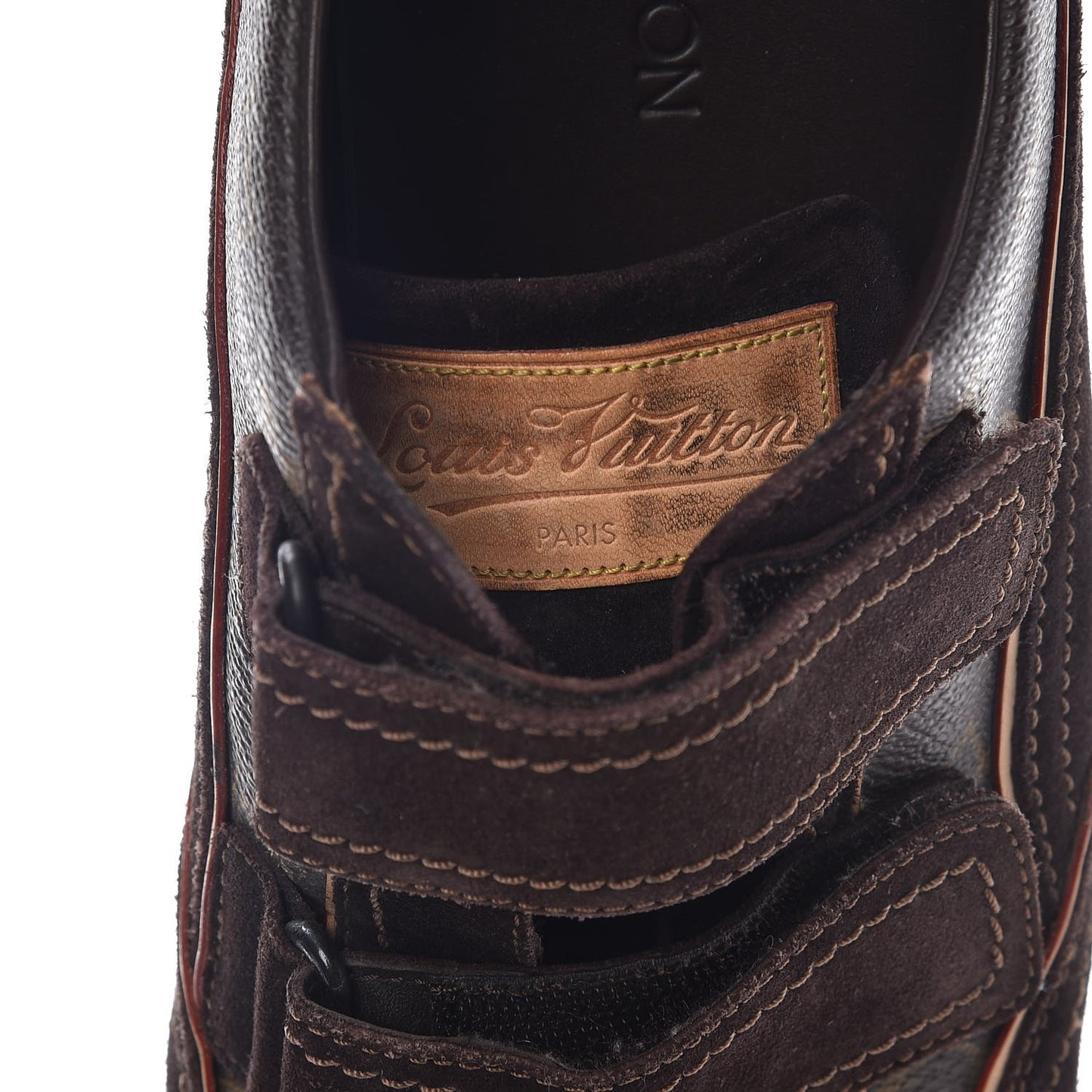 Suede Monogram Speeding Velcro Sneakers 8.5