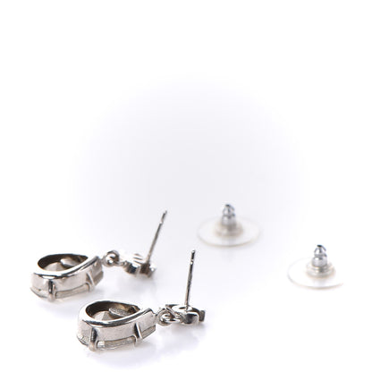 Chanel Crystal CC Drop Earrings Silver 3 of 5