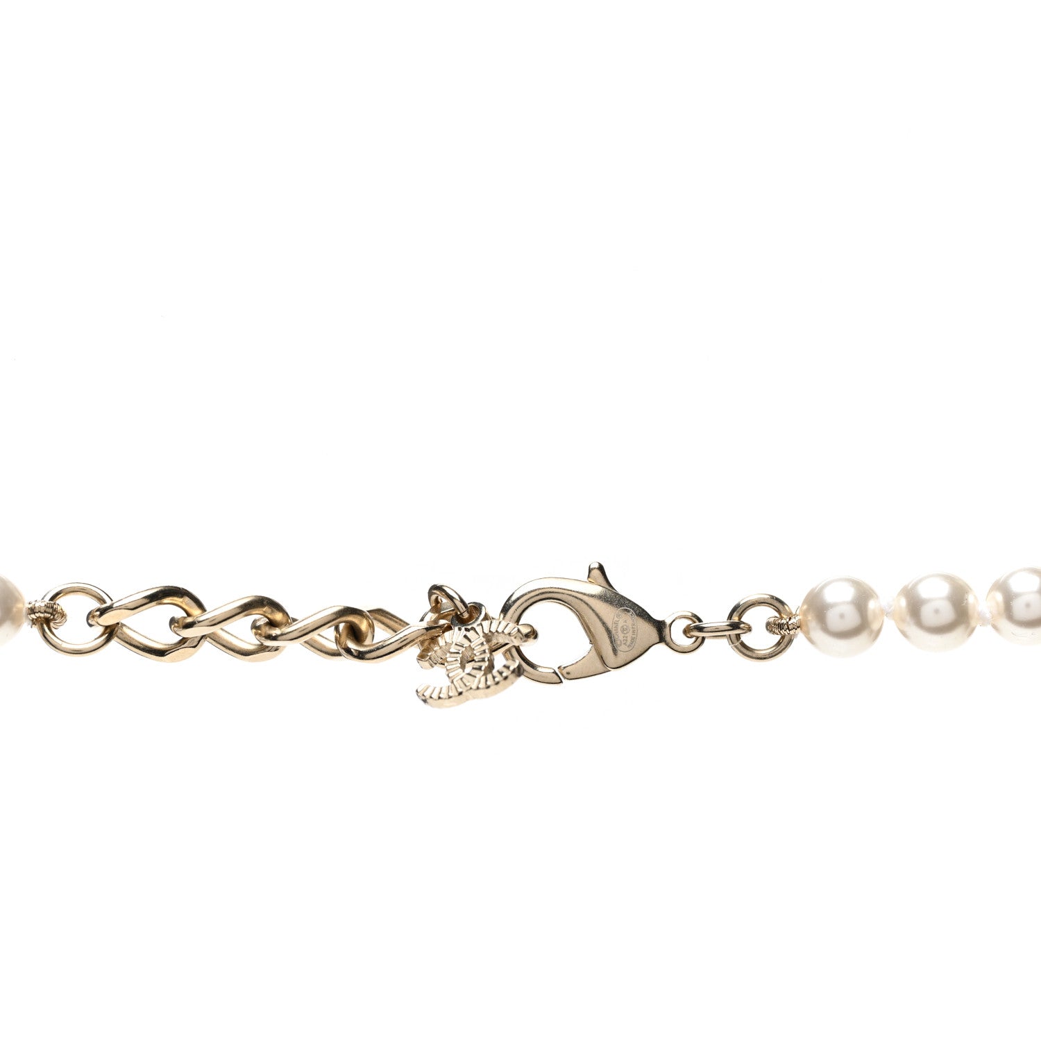 Chanel Pearl Baguette Crystal CC Long Necklace Gold 4 of 6