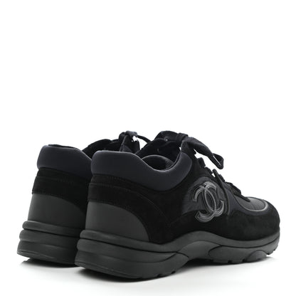 Chanel Nylon Calfskin Suede CC Sneakers 40 Black 4 of 8