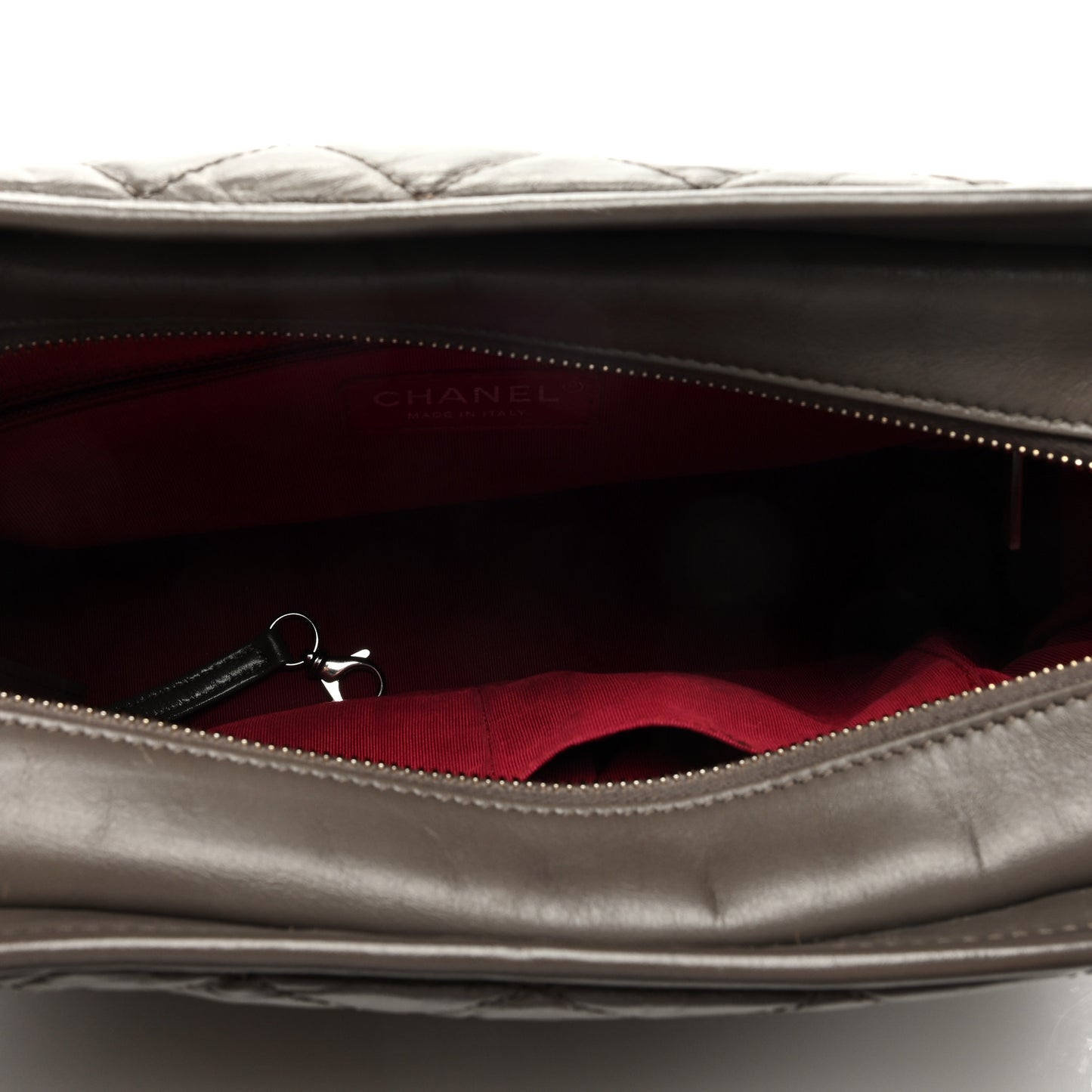Aged Calfskin Quilted Medium Gabrielle Hobo Grey