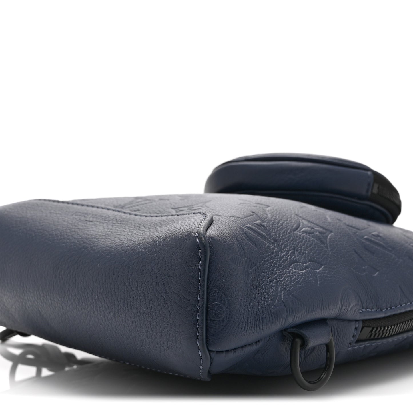 Calfskin Shadow Monogram Duo Slingbag Navy