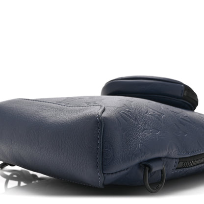 Louis Vuitton Calfskin Shadow Monogram Duo Slingbag Navy 9 of 9