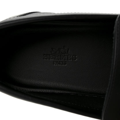 Hermes Epsom Calfskin Game Slip On Fringe Sneakers 38 Black 8 of 9
