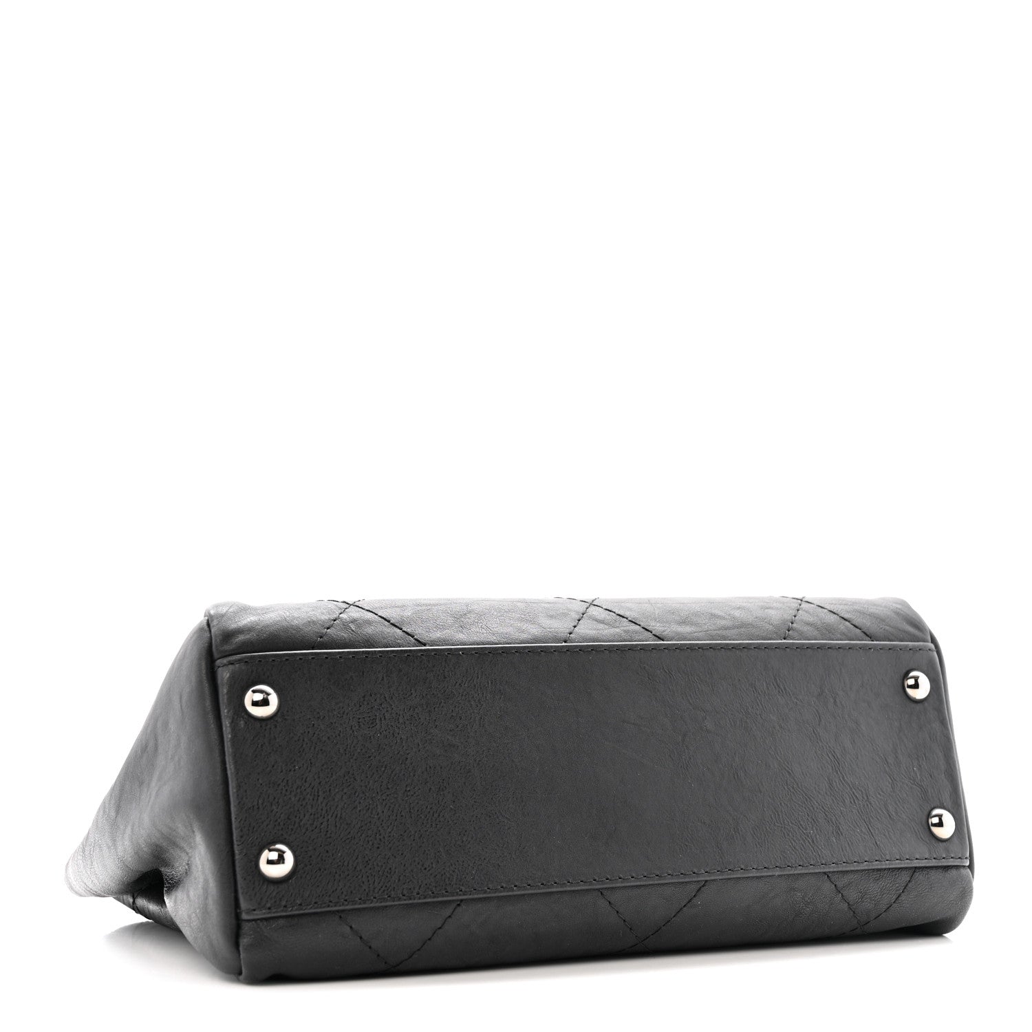 Chanel Washed Calfskin Diamond Stitch Hamptons Shopping Tote Black 4 of 14