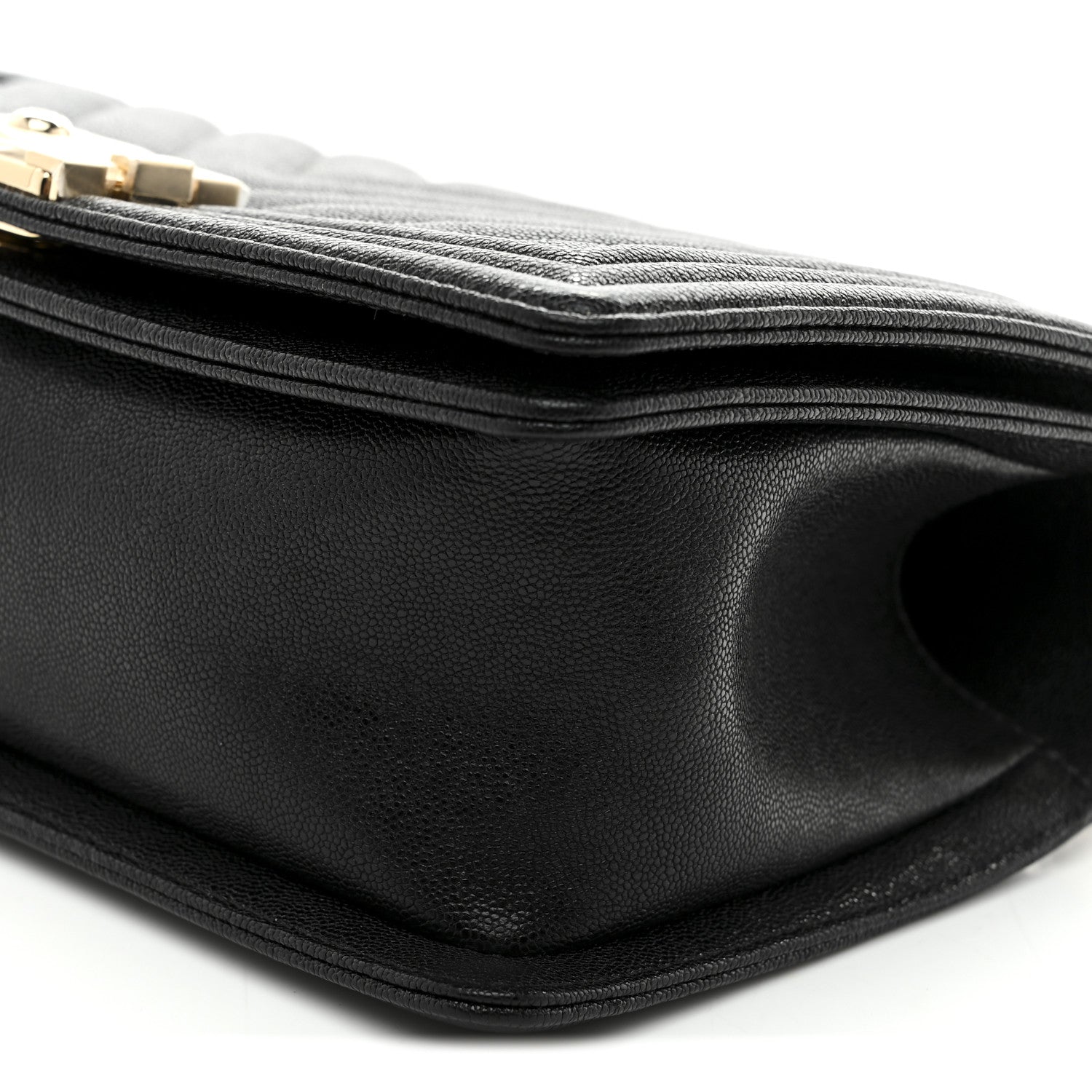 Chanel Caviar Chevron Quilted Medium Boy Flap Black 10 of 10