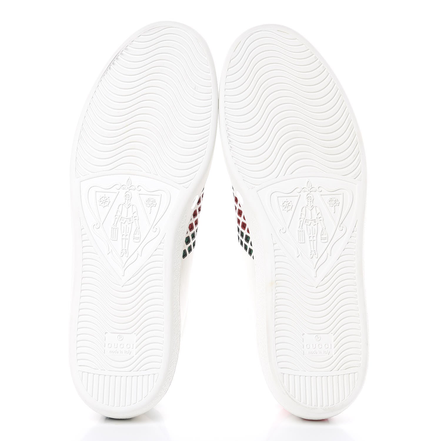Gucci Calfskin Mens Ace Sneakers 12 White Green 5 of 9