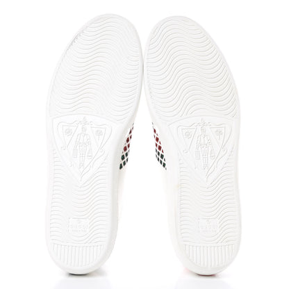 Gucci Calfskin Mens Ace Sneakers 12 White Green 5 of 9