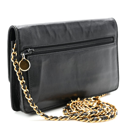 Chanel Lambskin Timeless CC Wallet On Chain WOC Black 3 of 11