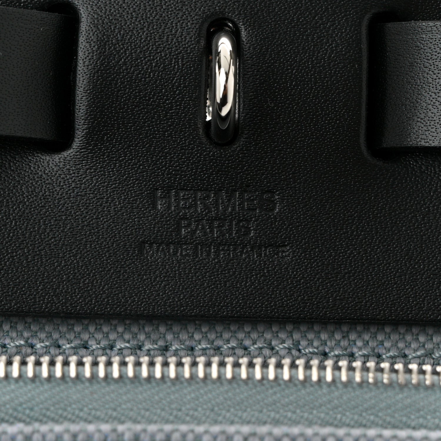 Hermes Military Toile Vache Hunter Herbag Zip Retourne 31 PM Gris Pantin Black 7 of 12