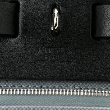 Hermes Military Toile Vache Hunter Herbag Zip Retourne 31 PM Gris Pantin Black 7 of 12