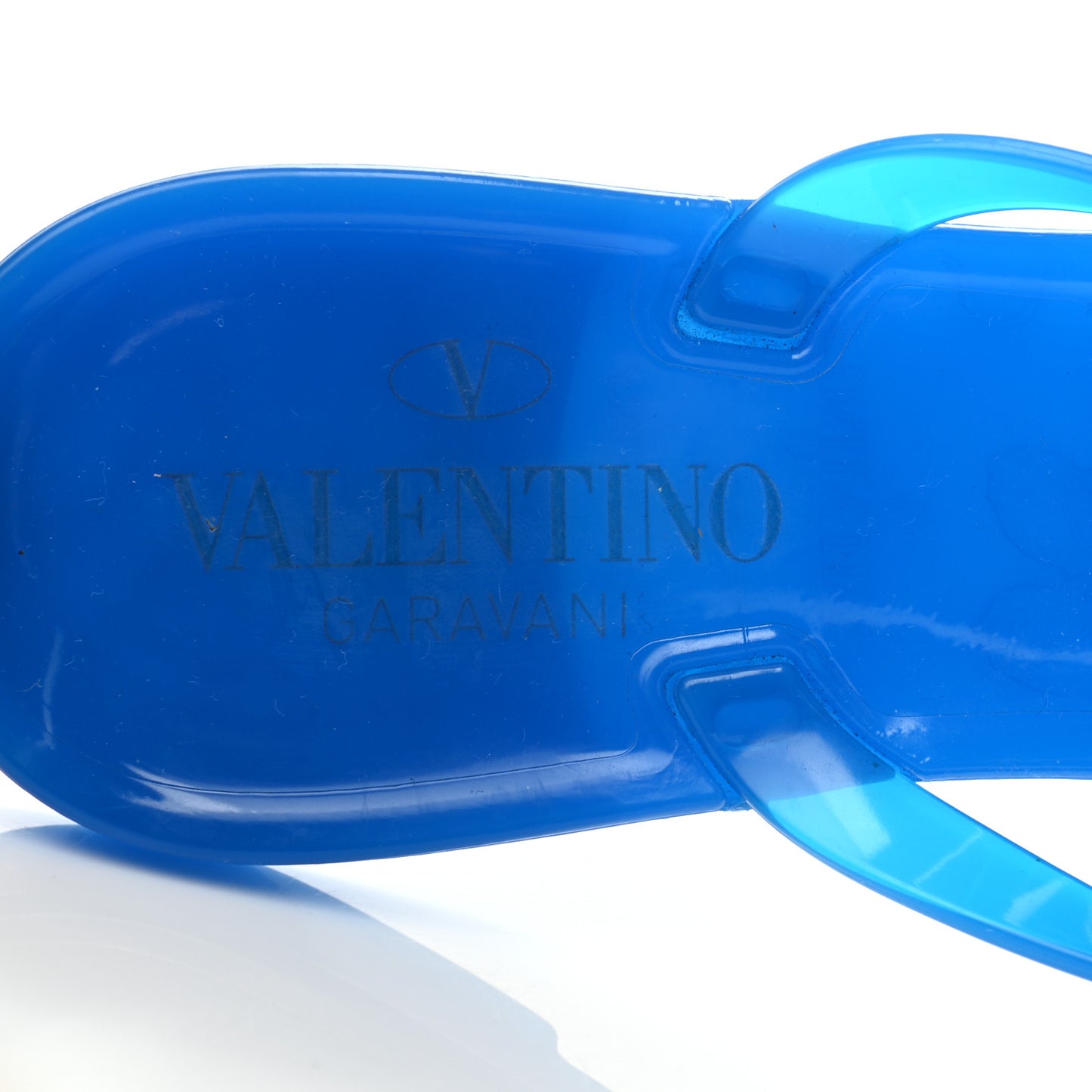 PVC Jelly Rockstud Bow Thong Sandals 38 Blue Fluo