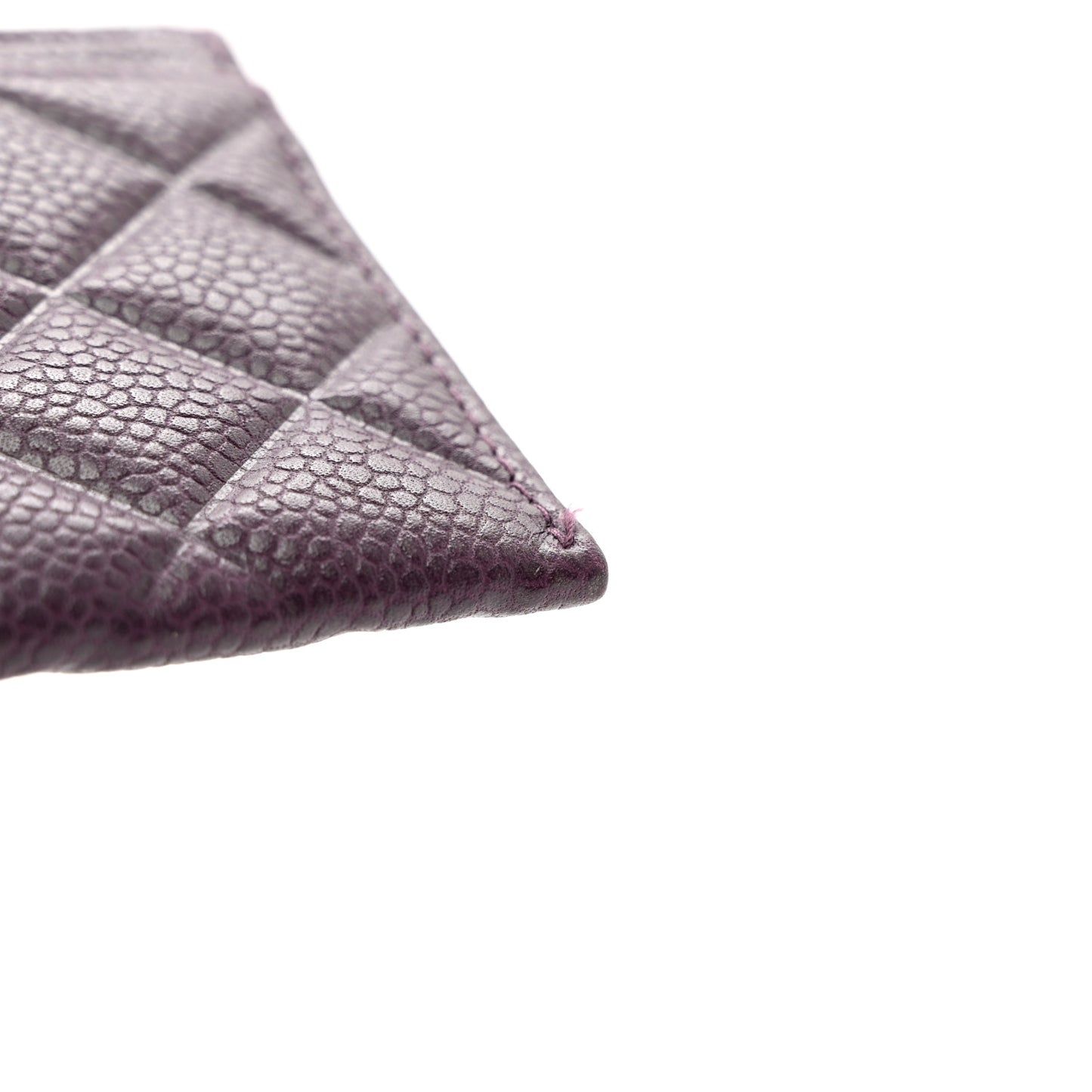 Caviar Quilted Diamond CC Card Holder Purple