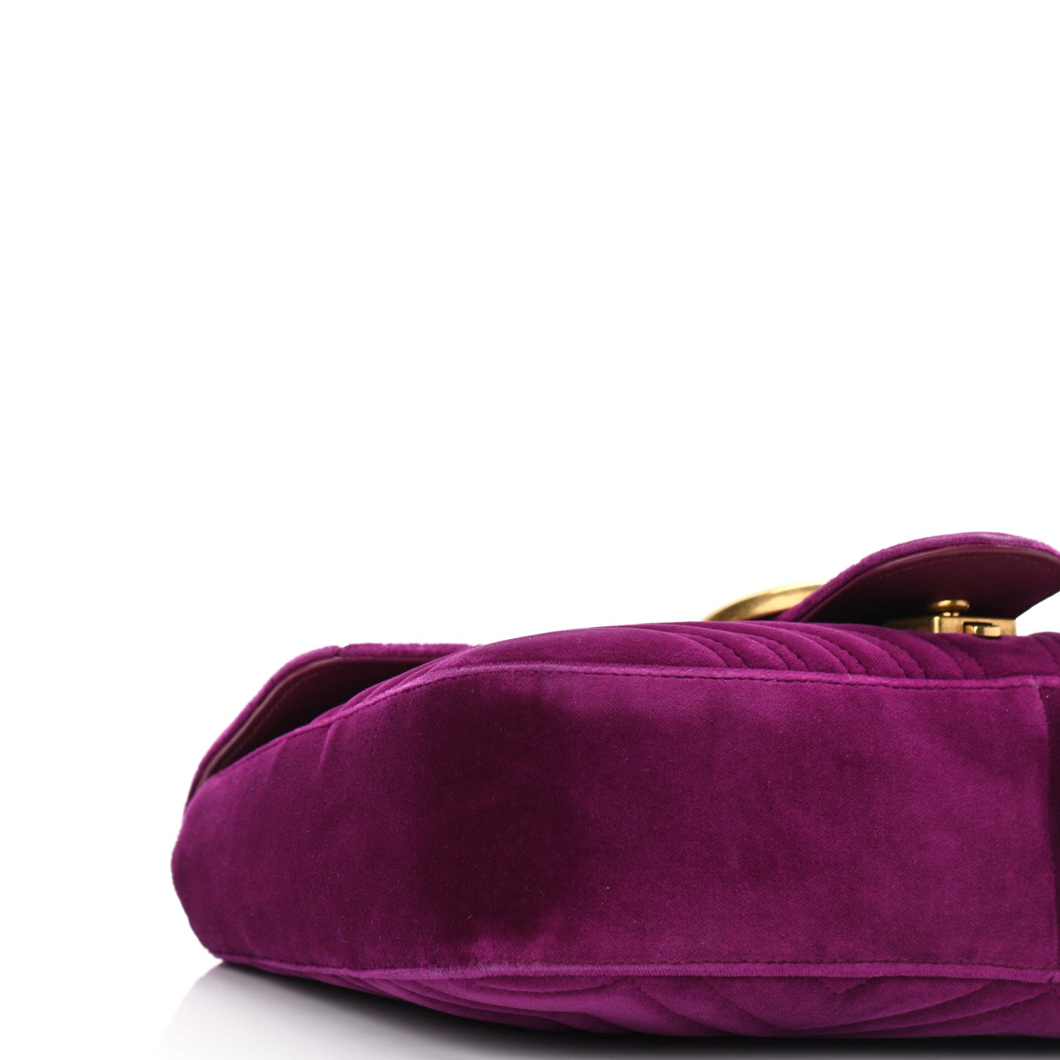 Gucci Velvet Matelasse Medium GG Marmont Shoulder Bag Fuchsia Violet Cyclamen 9 of 13