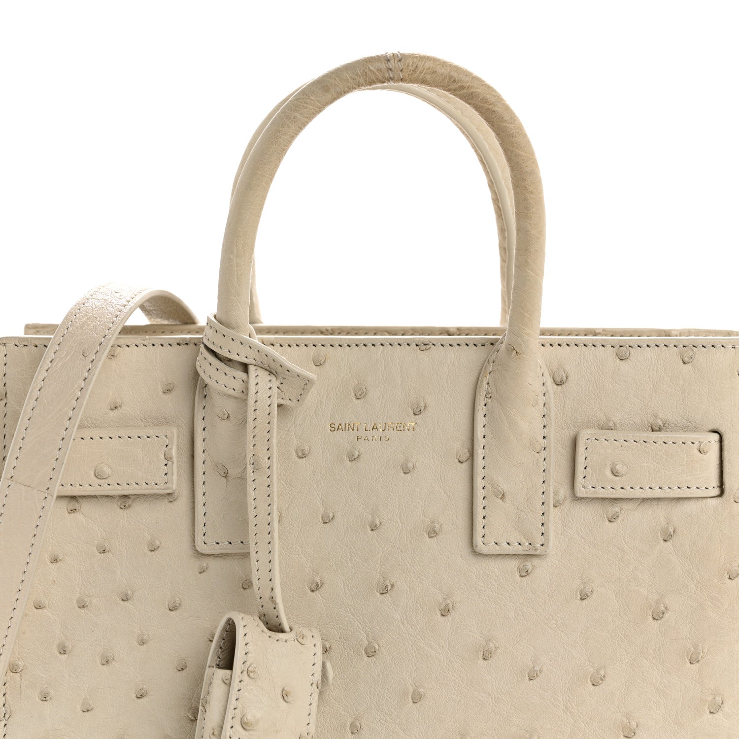 Saint Laurent Ostrich Nano Sac De Jour Crema Soft 8 of 15