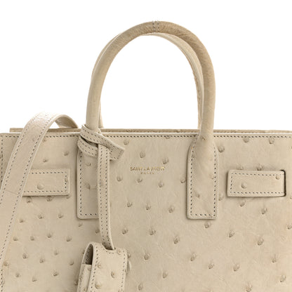 Saint Laurent Ostrich Nano Sac De Jour Crema Soft 8 of 15