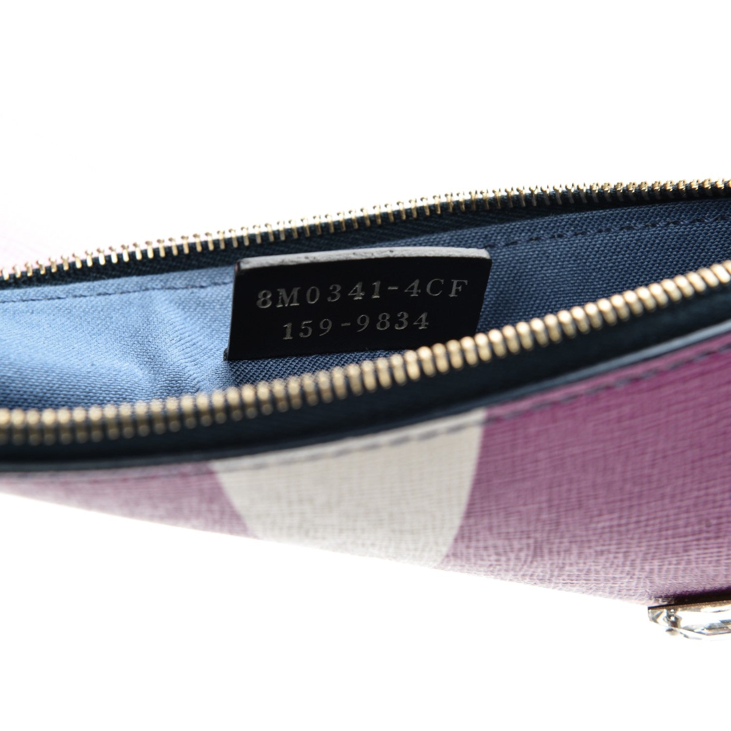 Fendi Vitello Elite Crystal Eye Monster Zip Pouch Cobalt Multicolor 7 of 7