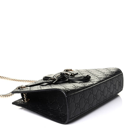 Gucci Guccissima Small Emily Chain Shoulder Bag Black 3 of 6