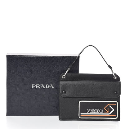 Prada Saffiano City Logo Crossbody Wallet Black 10 of 10