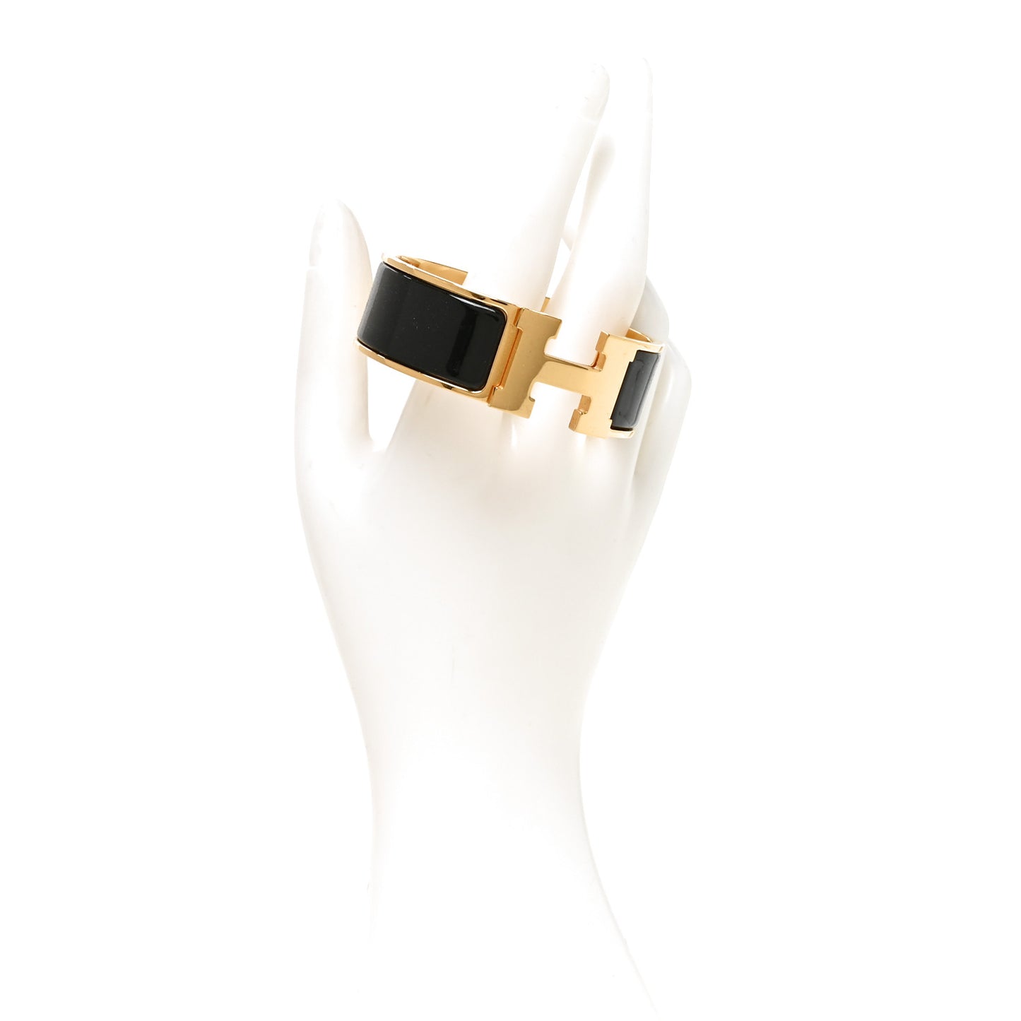 Enamel Wide Clic Clac H Bracelet PM Black
