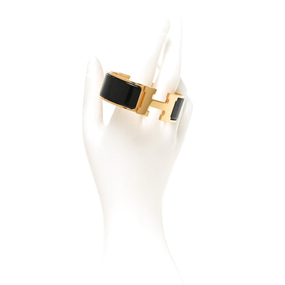 Hermes Enamel Wide Clic Clac H Bracelet PM Black 2 of 5
