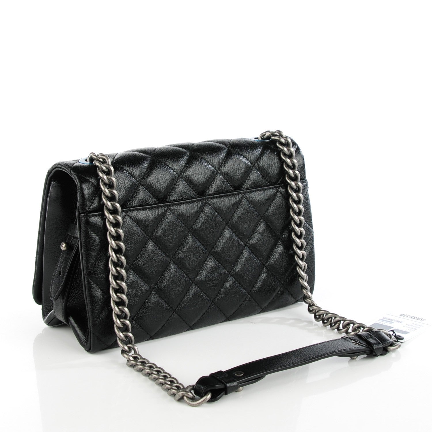 Chanel Metallic Goatskin Quilted Medium City Rock Flap Black 3 of 8