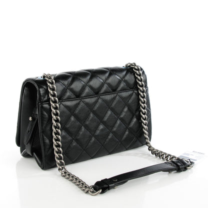 Chanel Metallic Goatskin Quilted Medium City Rock Flap Black 3 of 8