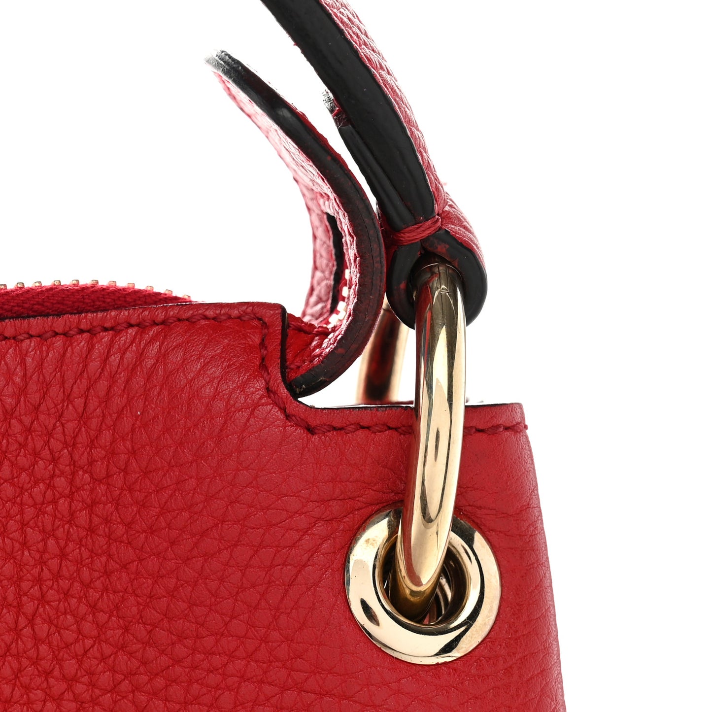 Pebbled Calfskin Large Soho Hobo Tabasco Red