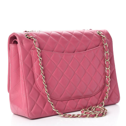 Chanel Lambskin Quilted Maxi Double Flap Dark Pink 3 of 19