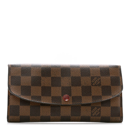 Louis Vuitton Damier Ebene Emilie Wallet Red 1 of 8