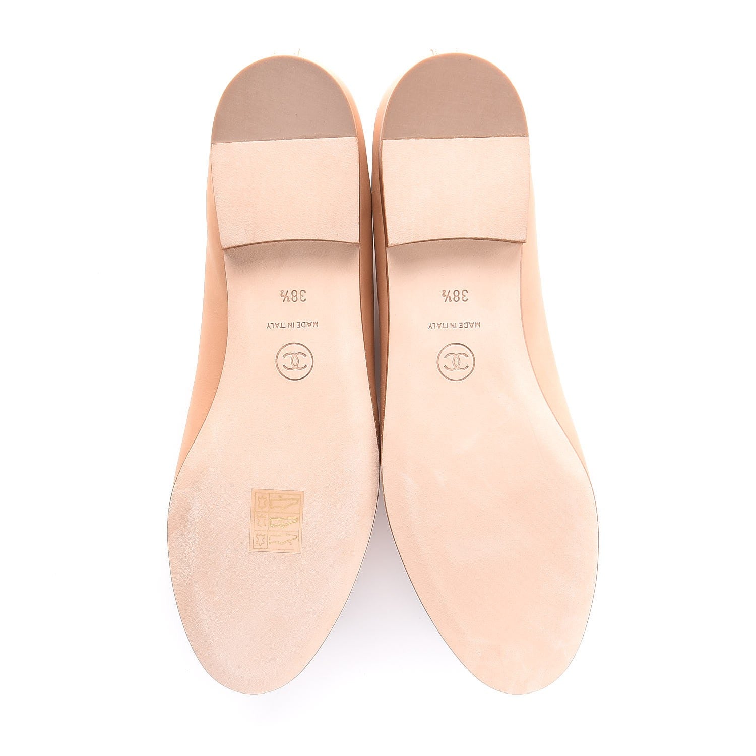 Chanel Lambskin Cap Toe Ballerina Flats 38.5 Beige Black 5 of 10