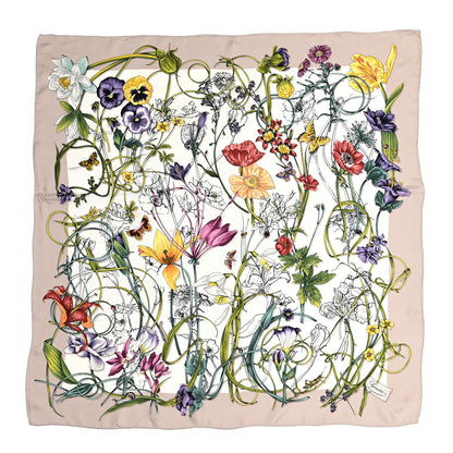 Gucci Silk Floral Square Scarf White 1 of 7
