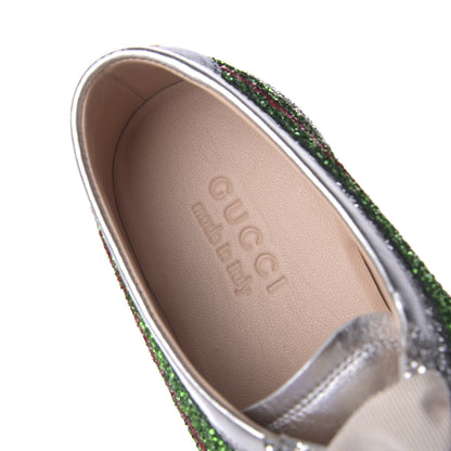 Gucci Glitter Fabric Web Mens Falacer Sneakers 8 Silver 7 of 11