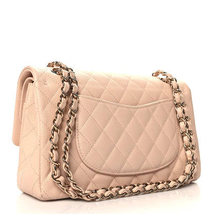 Chanel Caviar Quilted Medium Double Flap Light Beige 4 of 12
