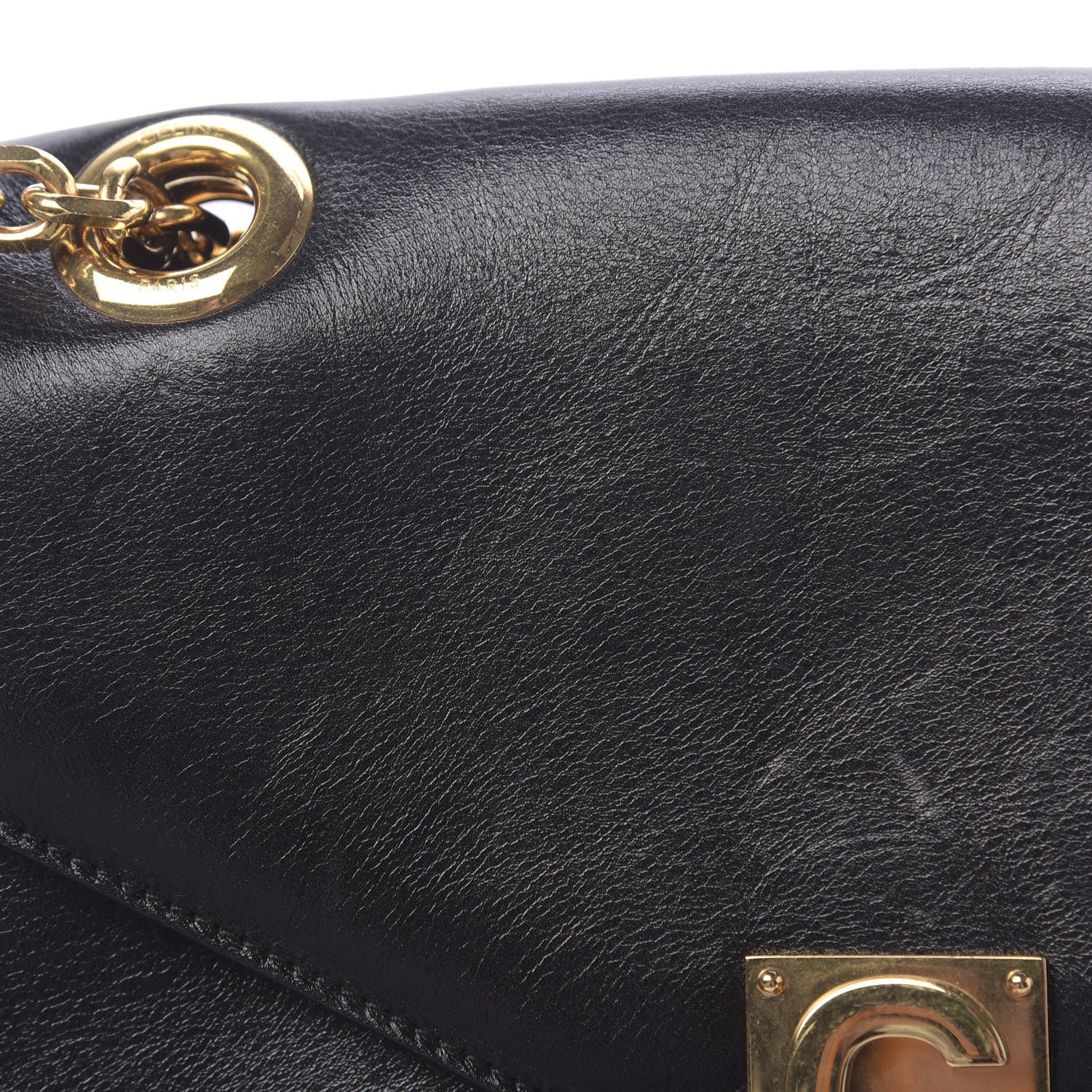 Celine Shiny Calfskin Small C Bag Black 10 of 15