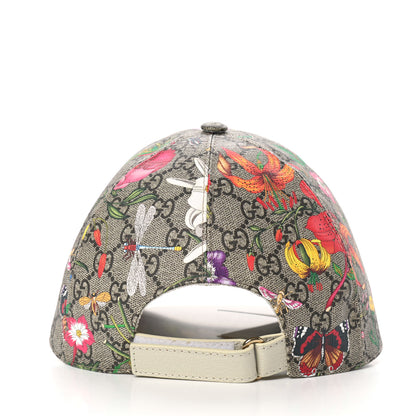 Gucci GG Supreme Flora Claudia Baseball Hat 58 L White 4 of 8