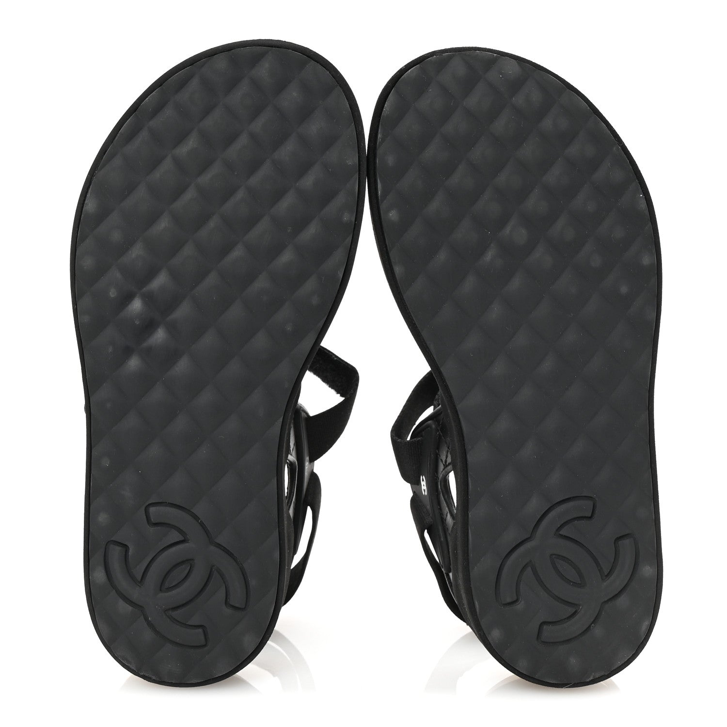 Chanel Nylon Lambskin Calfskin Velcro Dad Sandals 36 Black White 6 of 10