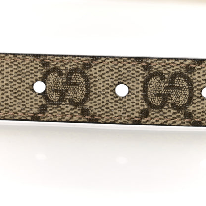 Gucci Calfskin GG Supreme Monogram Double G Reversible 20mm Belt 95 38 Beige Mystic White 5 of 6