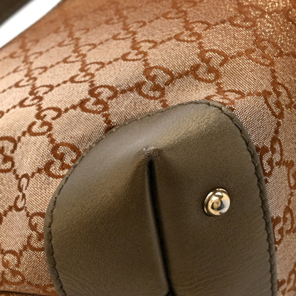 Gucci Monogram Lurex Small Heart Bit Charm Hobo Bronze 16 of 16