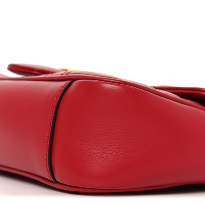 Gucci Calfskin Matelasse Small GG Marmont Shoulder Bag Hibiscus Red 10 of 11