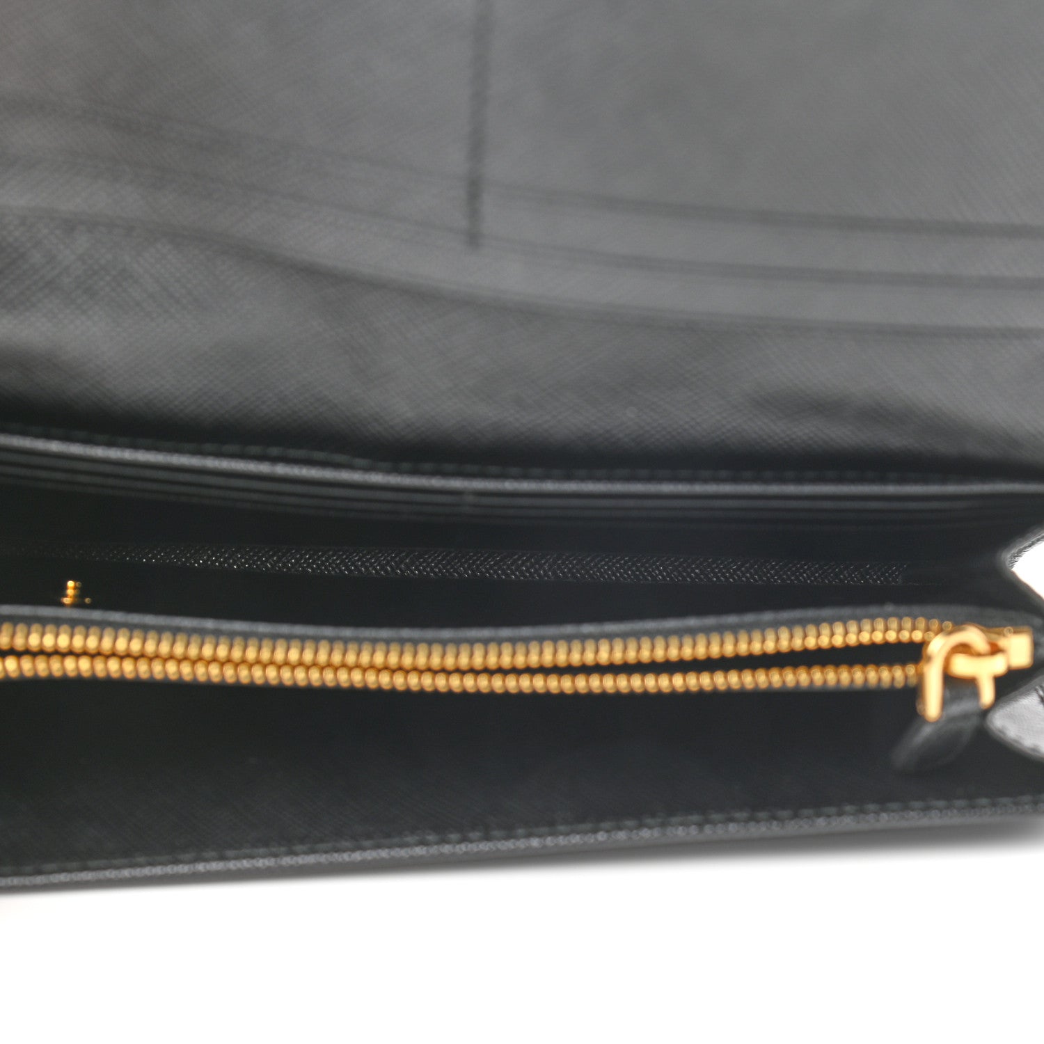 Prada Saffiano Metal Continental Flap Wallet Black 5 of 7