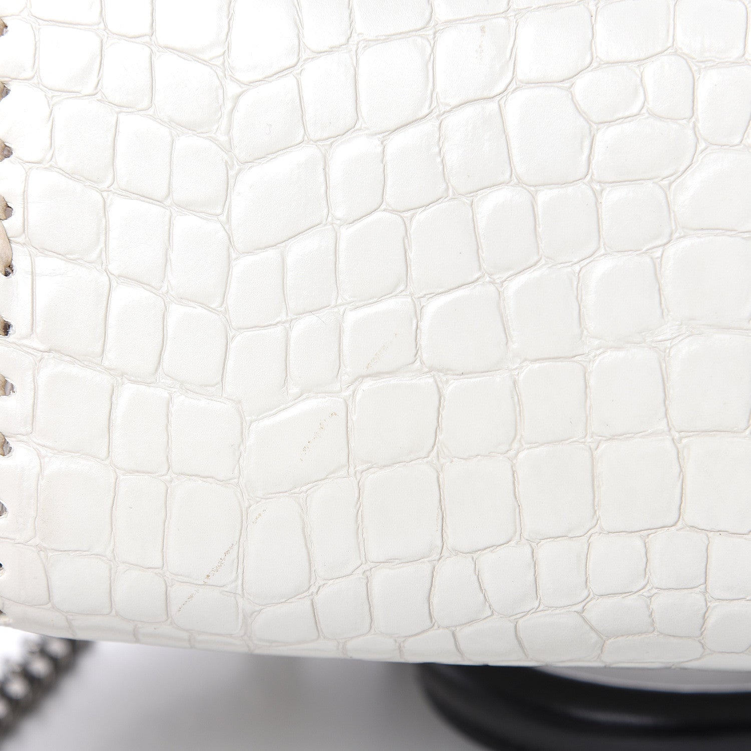 Stella McCartney Faux Leather Crocodile Embossed Mini Falabella Box Top Handle Bag White 13 of 13