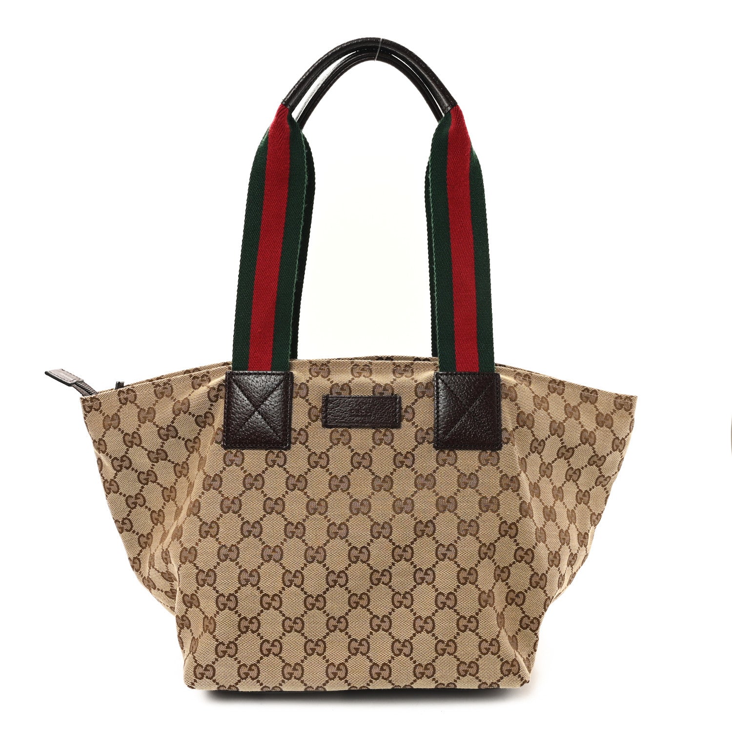 Gucci GG Monogram Medium Web Handle Bucket Tote Dark Brown 1 of 10